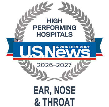 2026-27 US News and World Report High Performing Hospitals Badge Ear, Nose & Throat ENT