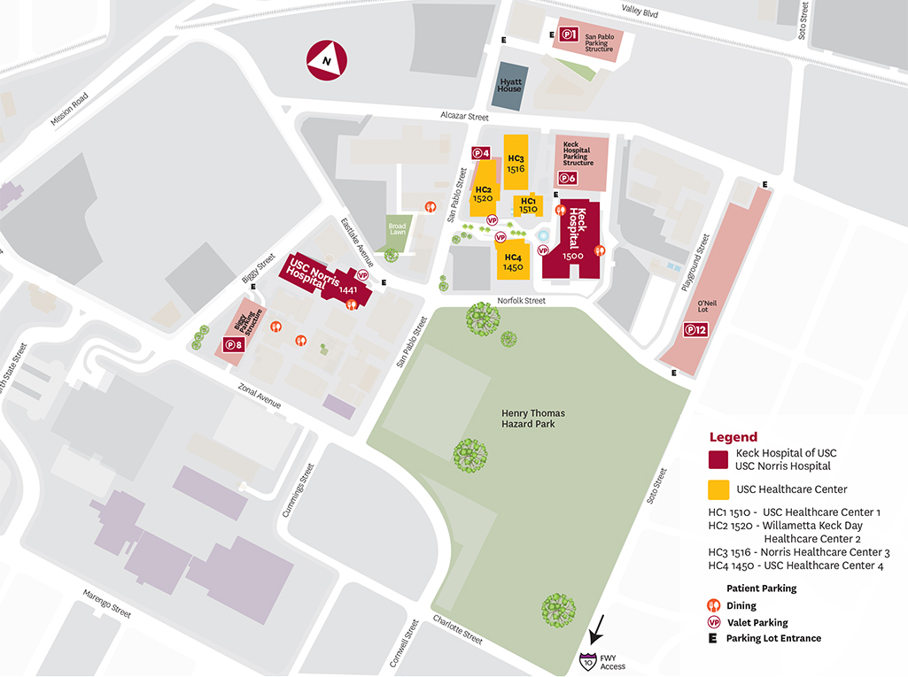 Keck Medicine of USC's Health Science Campus Parking Map