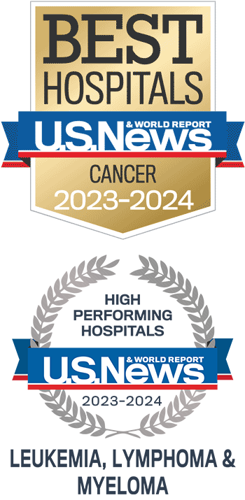 USNWR Caner 2023 and high performance hospital vertical badge 