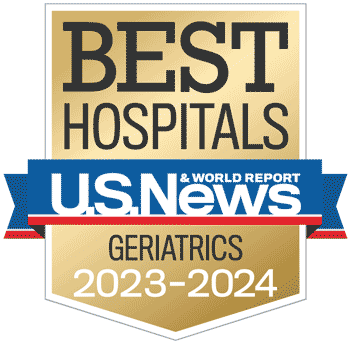 2023-24 US News and World Report Best Hospitals Survey Geriatrics Badge
