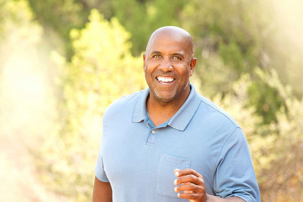 Man running in park