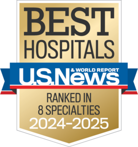 2025-26 US News and World Report Best Hospitals Survey Keck Medicine of USC Ranked in 8 Specialties Badge