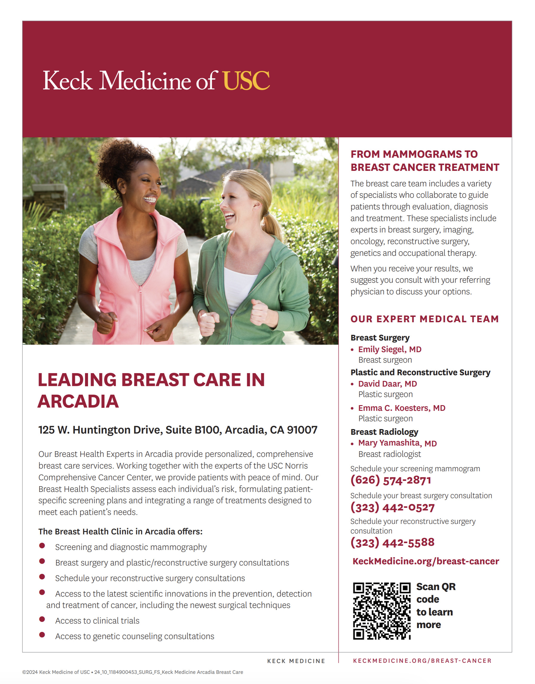 Arcadia breast cancer downloadable fact sheet