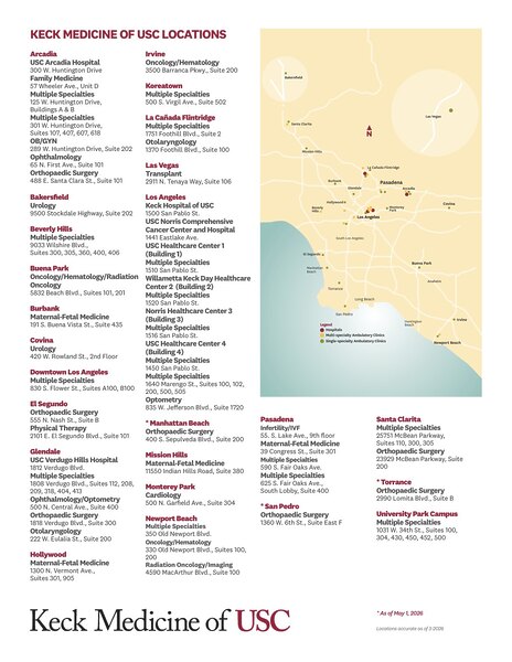Keck Medicine System Map Thumbnail