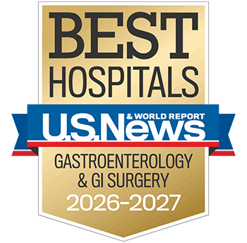 2026-27 US News and World Report Best Hospitals Survey Gastroenterology & GI Surgery Badge